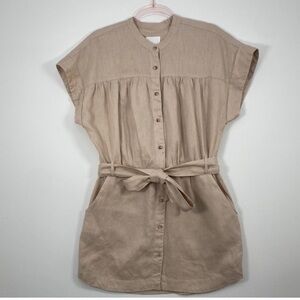 Every Tan Button-Up Mini Dress size small
